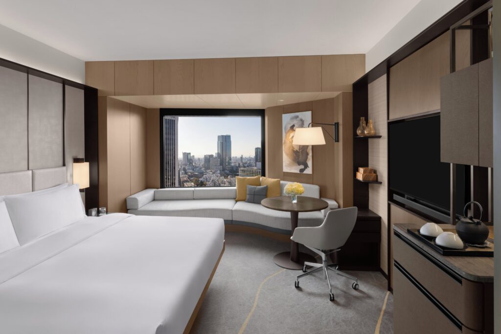 Renovated guestroom with a city view at ANA InterContinental Tokyo