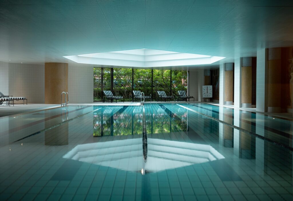 Club Olympus indoor swimming pool at Grand Hyatt Fukuoka