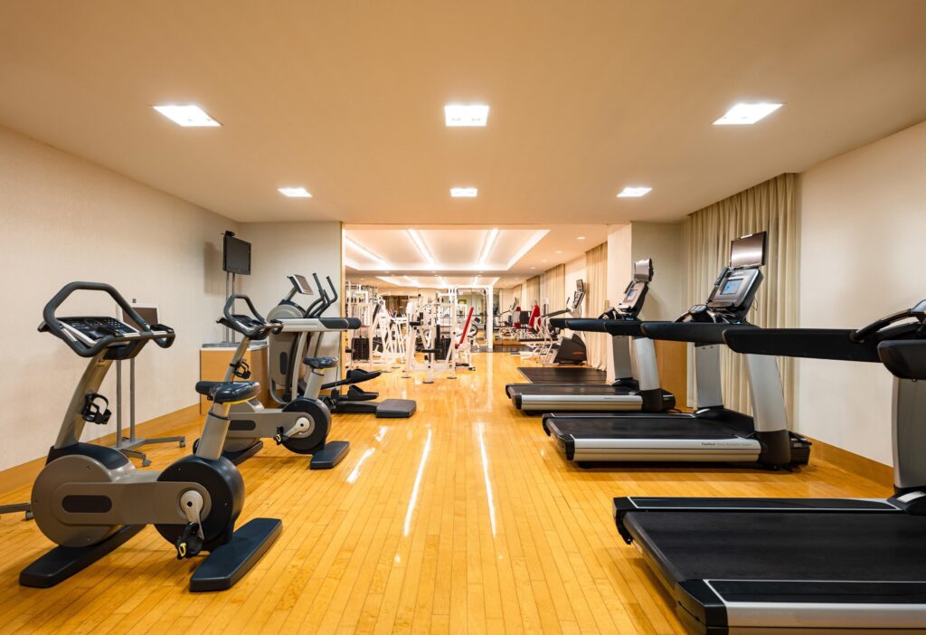 Fitness center at Club Olympus in Grand Hyatt Fukuoka