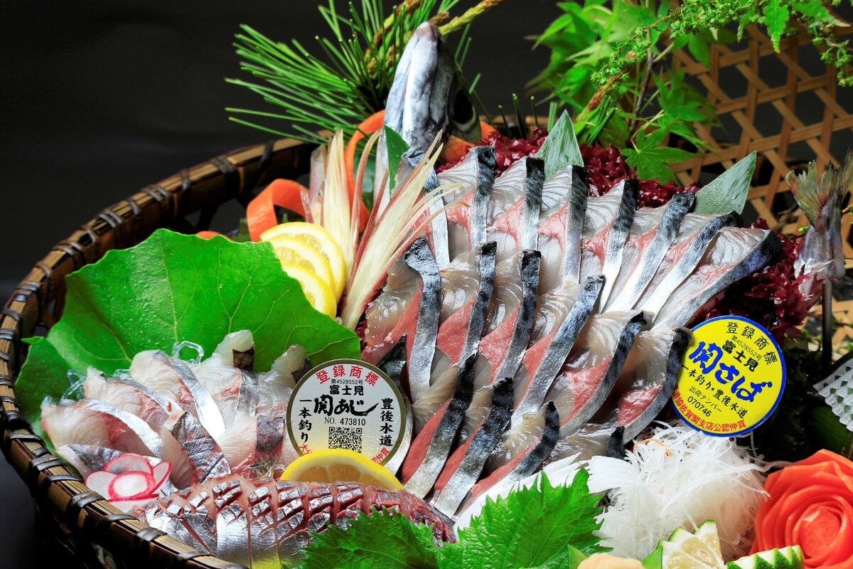 Fresh local seafood served at AMANE RESORT SEIKAI in Beppu