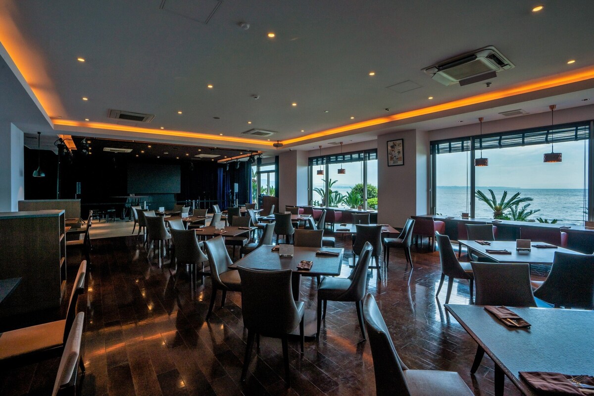 Ocean-view restaurant at AMANE RESORT SEIKAI
