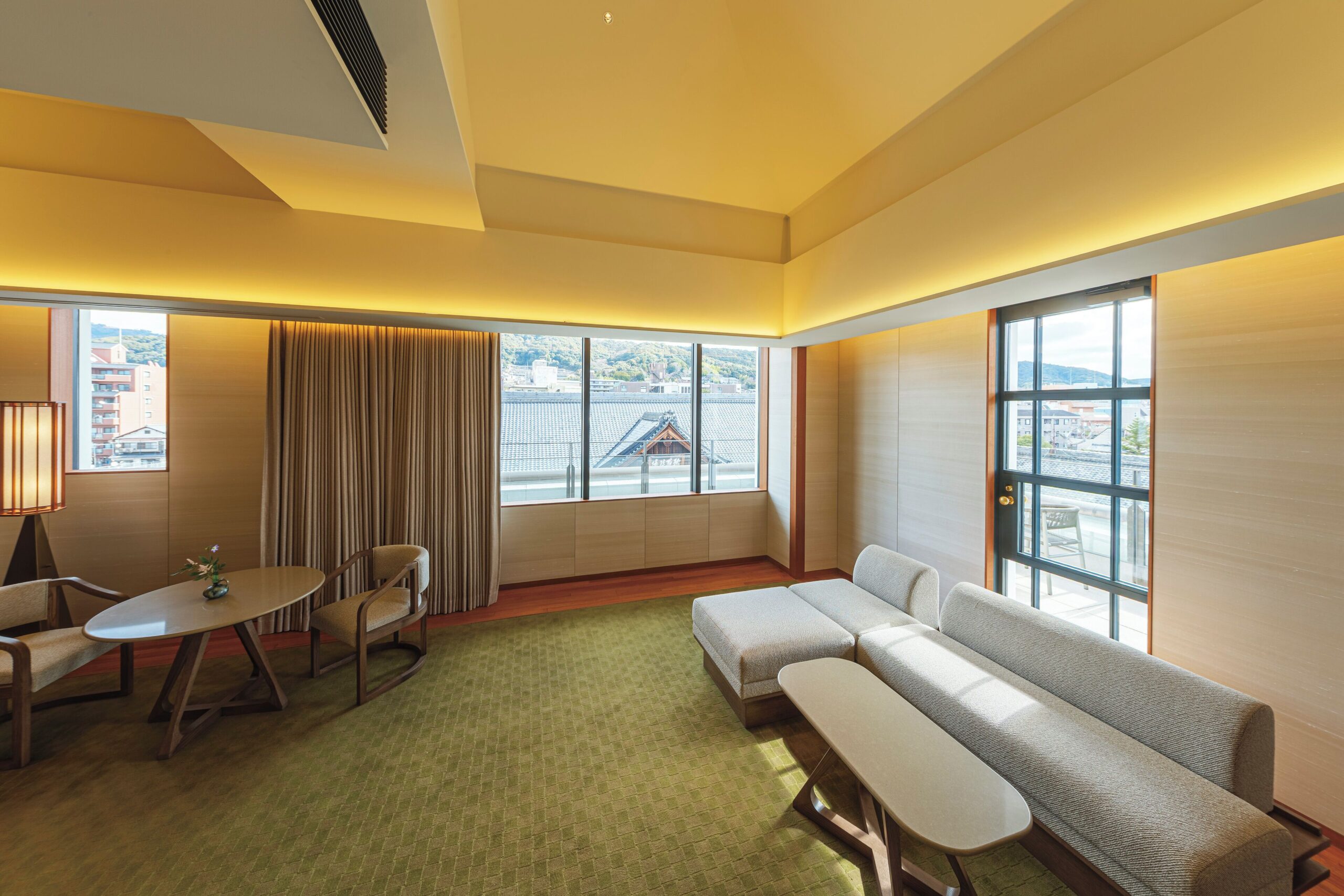 Heritage Junior Suite at Imperial Hotel Kyoto with original-style window frames and views across Gion