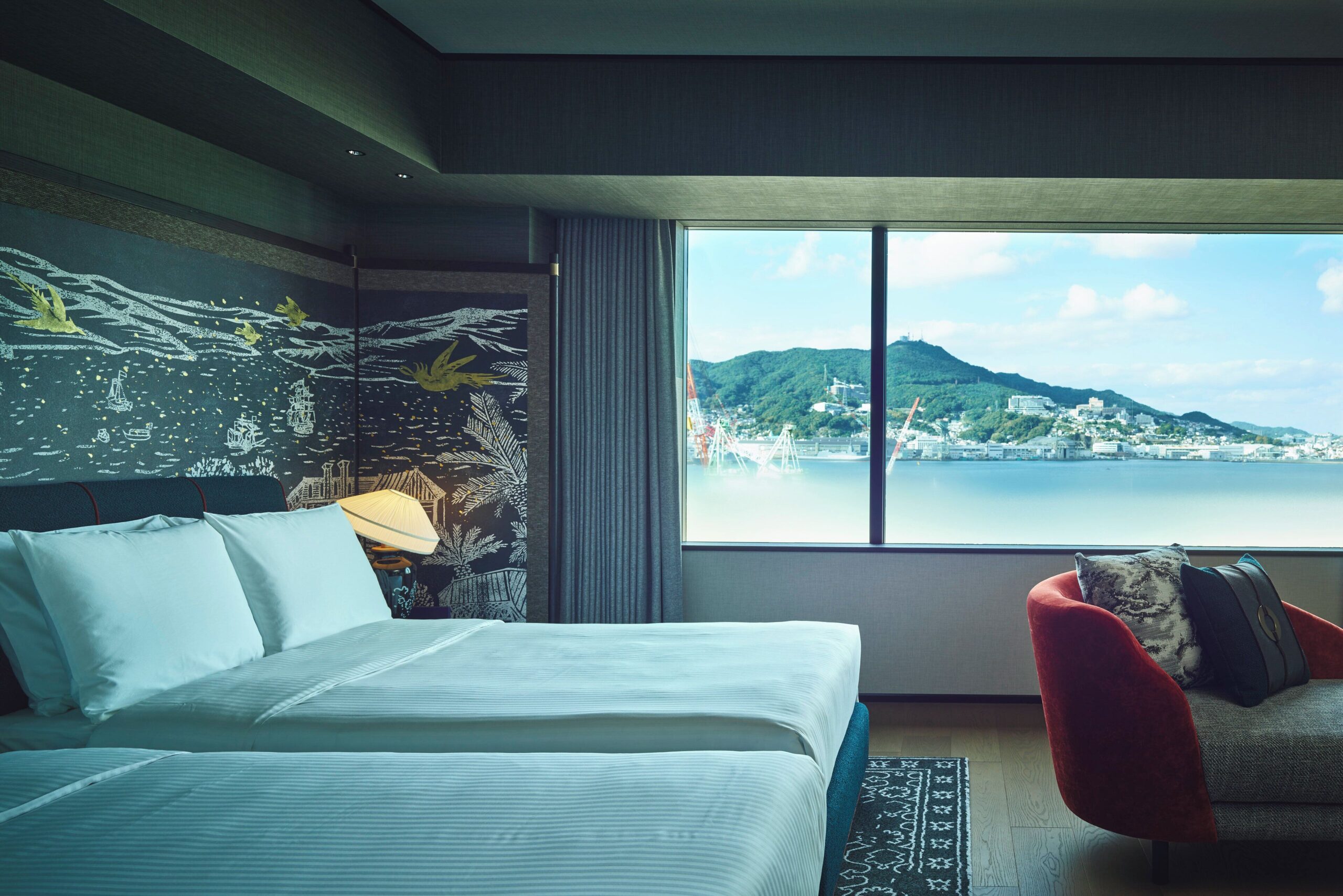 Bay-view guest room at Hotel Indigo Nagasaki Glover Street