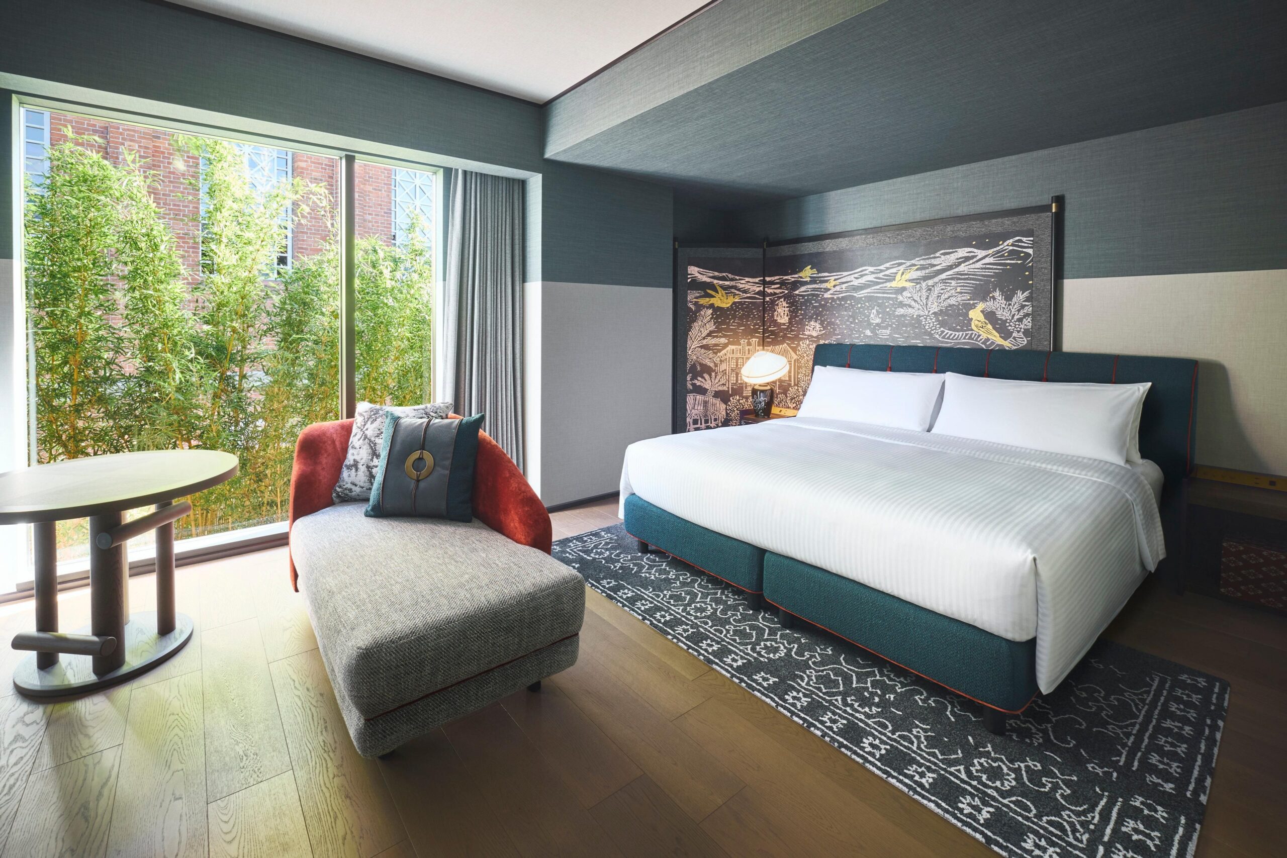 Horizon Wing guest room overlooking greenery at Hotel Indigo Nagasaki