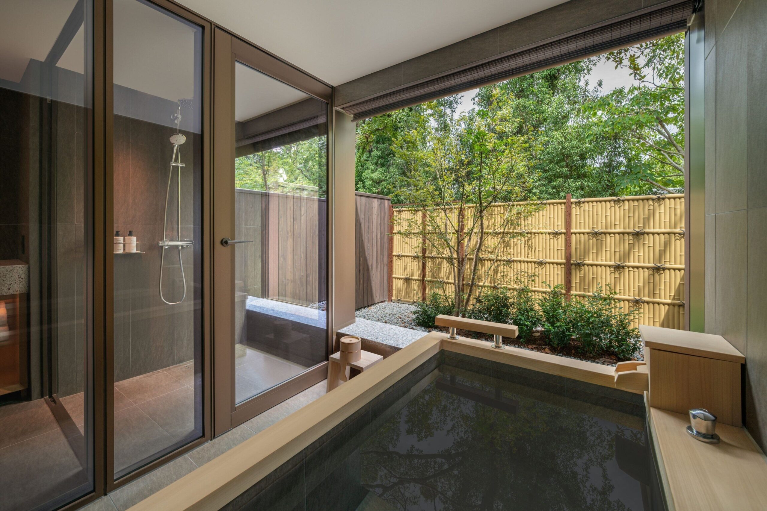 Private onsen bath in a guest room at Shisui, Nara
